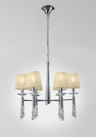 Tiffany Polished Chrome-Cream Crystal Ceiling Lights Mantra Shaded Crystal Fittings